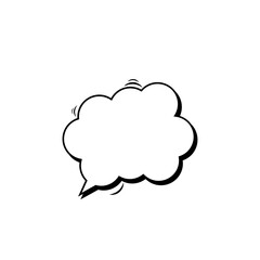 Comic style speech bubble blank cloud shape for text, dialogues and communication, isolated on white background