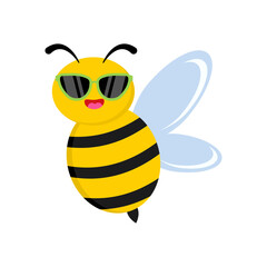 Adorable Buzz A Cute Bee Character with Sunglasses Flying with Cheerful Style