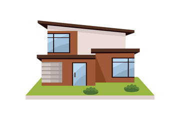 Modern House Illustration. House Design Illustration. Home from beside. Home construction.