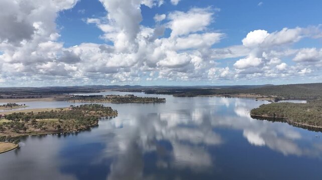 Aerial footage of Lake Barambah Queensland Australia