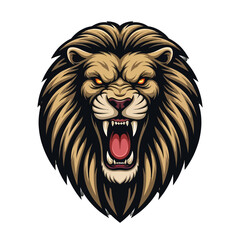 Angry Lion Head Mascot Vector – King of Beasts Logo Design