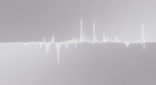 Abstract white line graph on a gray background illustrating data trends