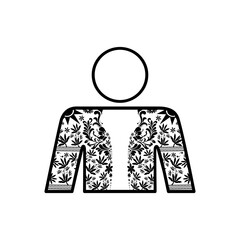 Body tattoo icon. Flat vector illustration design isolated on white background.