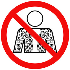 No tattoos sign. People with tattoos are not allowed to enter. Flat vector illustration design isolated on white background.