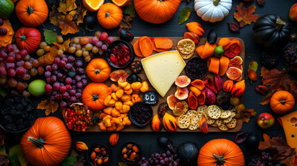 Flat lay of Halloween cookies shaped like bats and witches