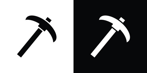 Pickaxe icon illustration element design. black glyph icons