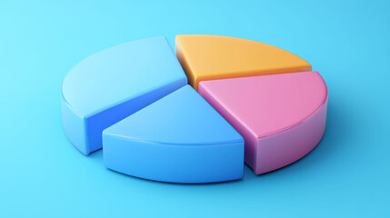 Pie chart with four glossy parts separated evenly