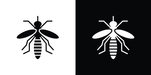 Mosquito icon illustration element design. black glyph icons