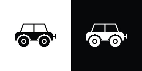 Monster truck icon illustration element design. black glyph icons © Ranveer