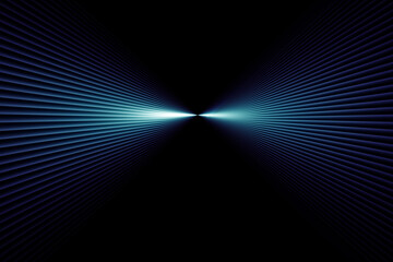 Obraz premium Abstract blue perspective lines converging to a vanishing point in the center