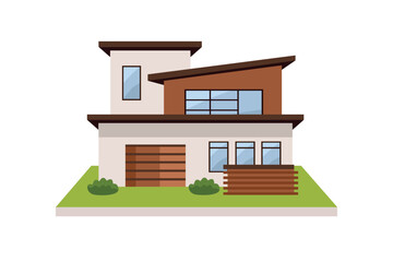 3D Minimalist Modern Home Architecture. Modern Residential Architecture. Modern House Exterior