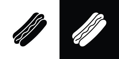 Hotdog icon illustration element design. black glyph icons