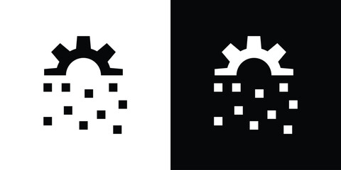 Digital transformation icon illustration element design. black glyph icons