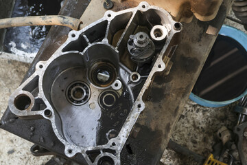 Mechanical part with internal gears and bearings engine machinery automotive component metal...