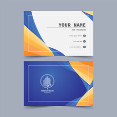 Modern Gradient Business Card with Abstract Building Icon Design