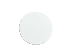 A bright, white circle on a stark, black background, centered and floating