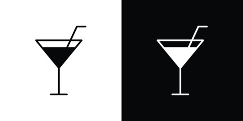 Citrus Martini glass icon illustration element design. black glyph icons