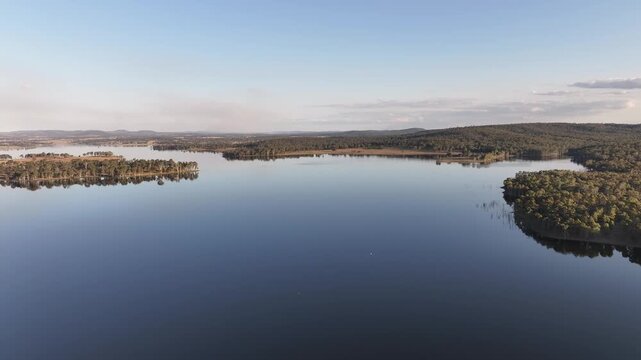Aerial footage of Lake Barambah Queensland Australia