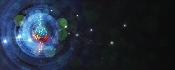 Abstract network and artificial intelligence background for business concept
