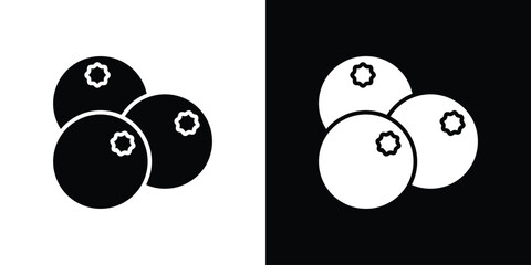 Blueberries icon illustration element design. black glyph icons