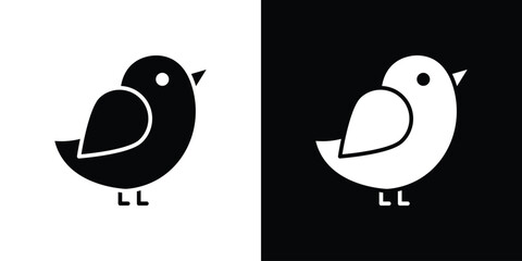 Bird icon illustration element design. black glyph icons