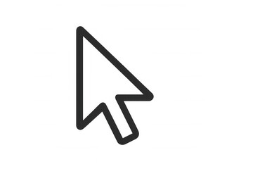 Computer mouse pointer icon selecting, navigating, and clicking on screen elements with transparent background