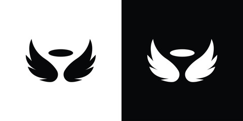 Angel icon illustration element design. black glyph icons © Ranveer