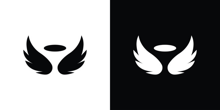Angel icon illustration element design. black glyph icons