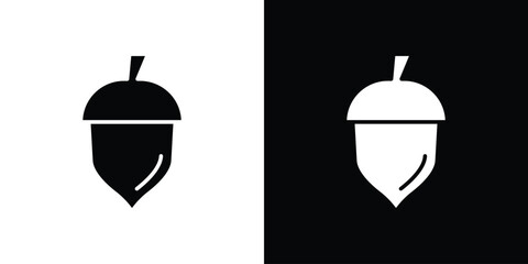 Acorn icon illustration element design. black glyph icons © Ranveer