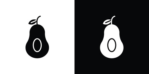 Avocado icon illustration element design. black glyph icons