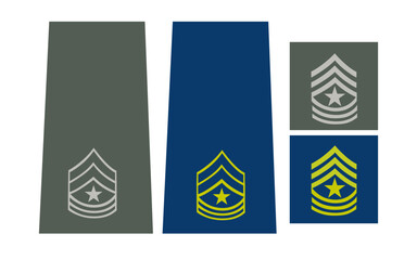 Galon de passant d'épaule et de manche de l'armée de terre et de l'air de l'armée américaine : sergent-major