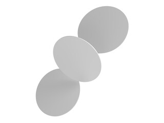 Round drink or beer coaster mockup set, isolated on background. Protection bierdeckel for beer glasses, bottle, can, cup holder. Empty bottle coaster lying template for beverage branding. 3d render