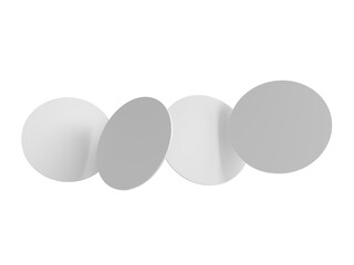 Round drink or beer coaster mockup set, isolated on background. Protection bierdeckel for beer glasses, bottle, can, cup holder. Empty bottle coaster lying template for beverage branding. 3d render