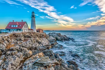 Fleecedeken met foto Kust Portland Head Lighthouse  © John Anderson