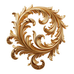 Ornate Golden Swirling Scrollwork Decorative Element Isolated Keywords: ornate, golden, scrollwork, decorative, element, swirl isolated on a transparent background
