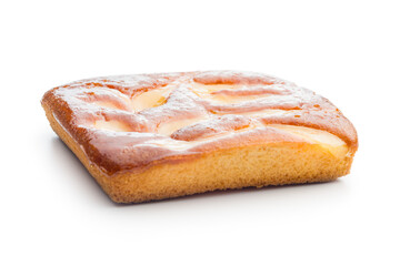 Catalana sponge cake isolated on white background.