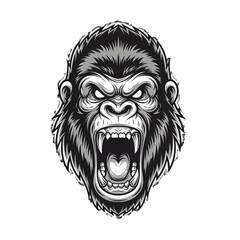 Angry Gorilla Head Mascot Vector – Esports Logo Design