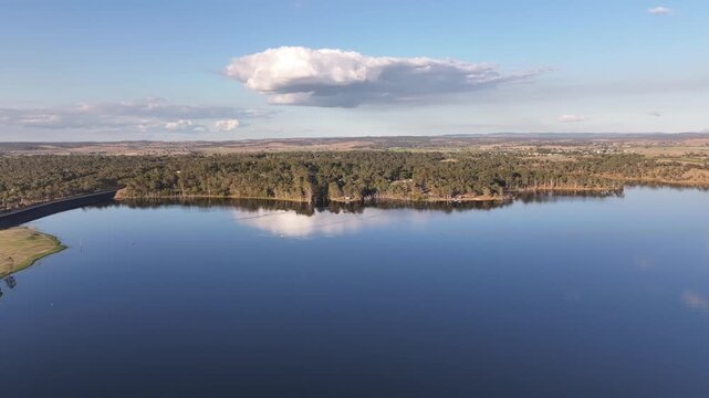 Aerial footage of Lake Barambah Queensland Australia