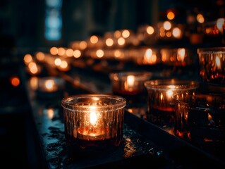 Candle illumination All Saints Day concept