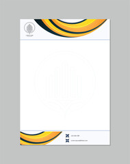 Professional Abstract Corporate Letterhead Template Design with Modern Style Layout