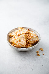 Healthy crispy rice crackers