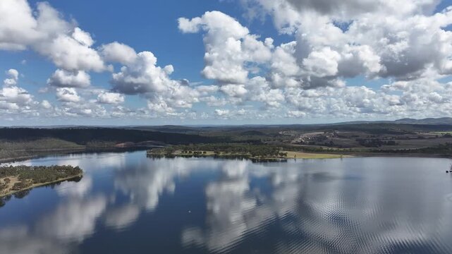 Aerial footage of Lake Barambah Queensland Australia