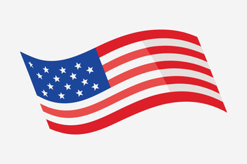 Obraz premium Illustration of a Stylized American Flag with Red and White Stripes and Stars on Blue Field