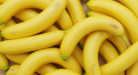 Fresh Yellow Bananas on Wooden Surface