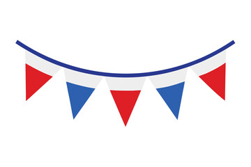 Red White Blue Pennant Banner Decoration Celebration Garland Festive Bunting Pennants