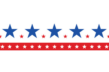 Red, White, and Blue Stars Pattern Border with Patriotic American Theme Design