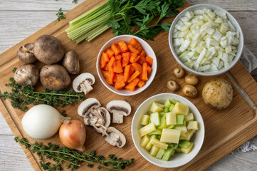 fresh vegetables on wooden table