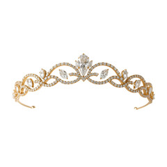 Fototapeta premium Ornate golden tiara with clear diamonds crown diadem