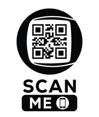 QR code scan icon set. Scan me frame. QR code scan for smartphone. QR code for mobile app, payment and identification. Vector illustration.