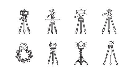Vector art of set of tripods